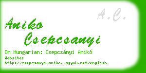 aniko csepcsanyi business card